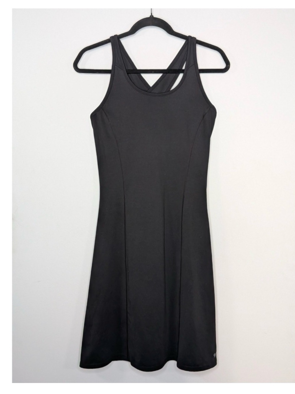 Mountain Hard Wear Criss Cross Back Shelf Bra Pull On Mini Dress Black Medium